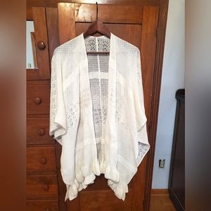 White Knit Cardigan / Shawl